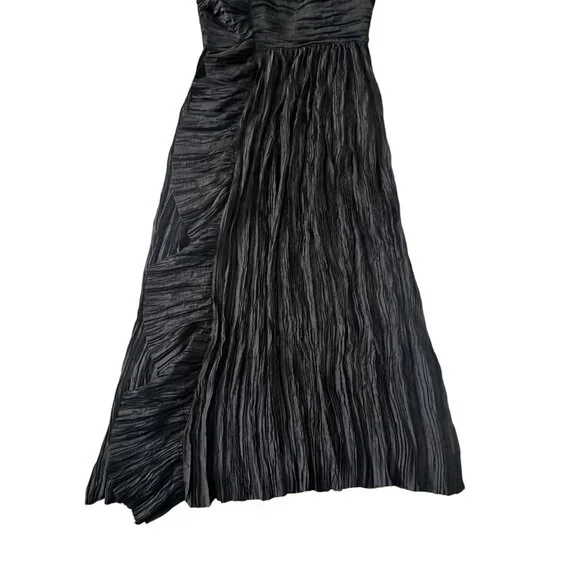 Ulla Johnson Circe Gown Noir Black Pleated Asymmetric Dress Size 6 NWT - Picture 11 of 16
